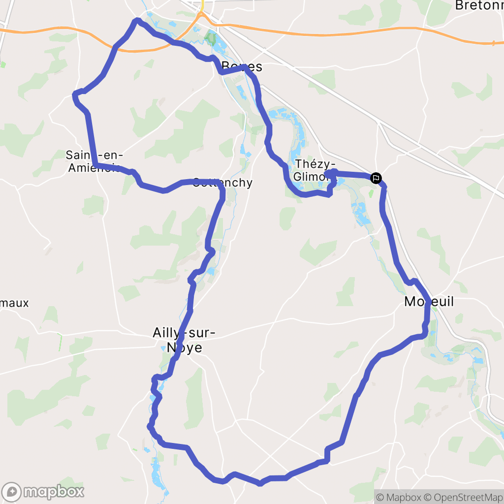 Thézy-Glimont : carte du parcours de randonnée - France