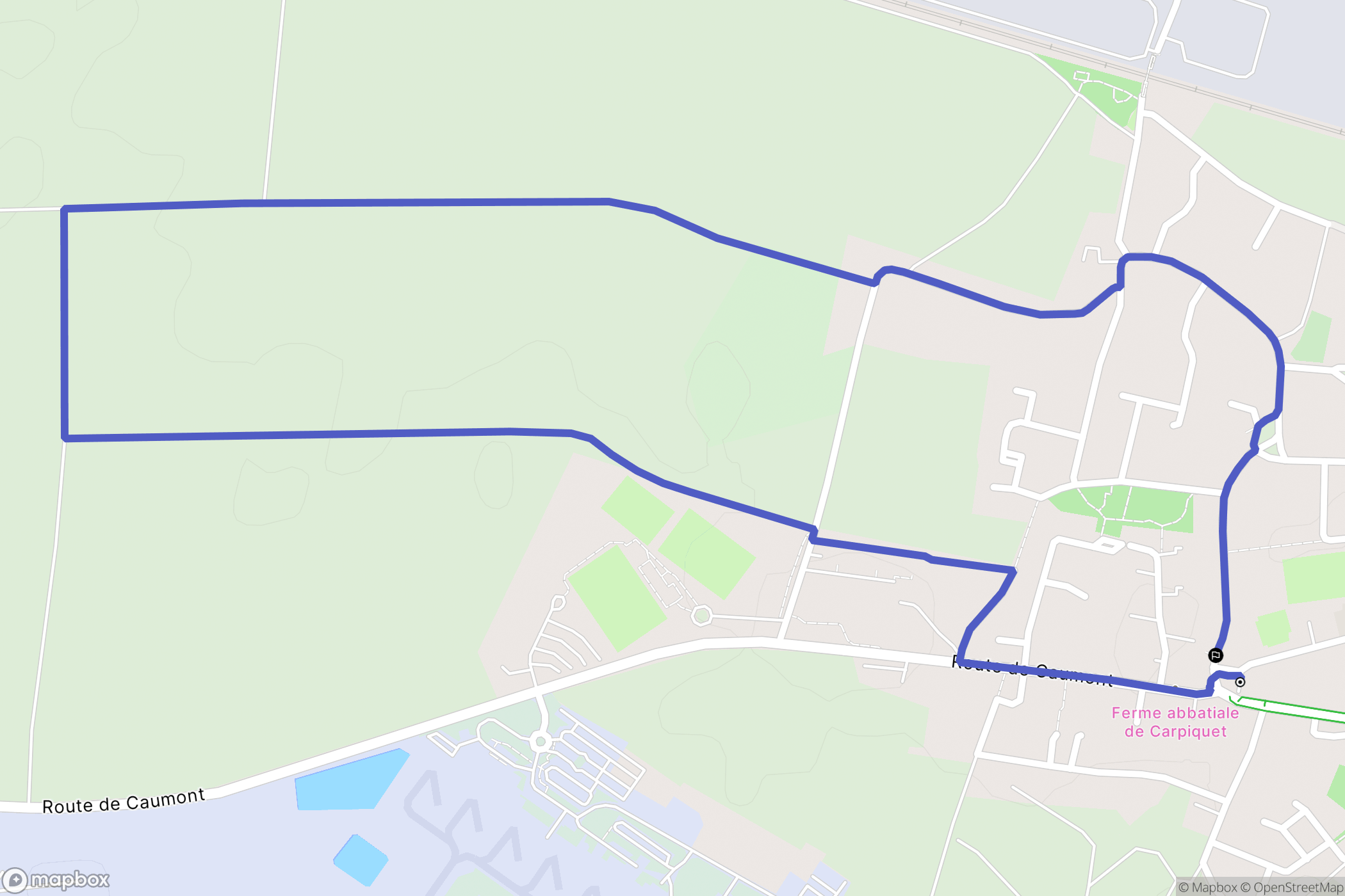 Carpiquet : carte du parcours de randonnée - France