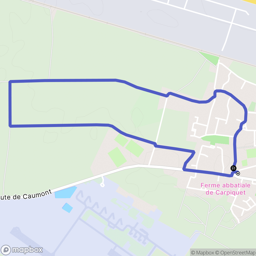 Carpiquet : carte du parcours de randonnée - France