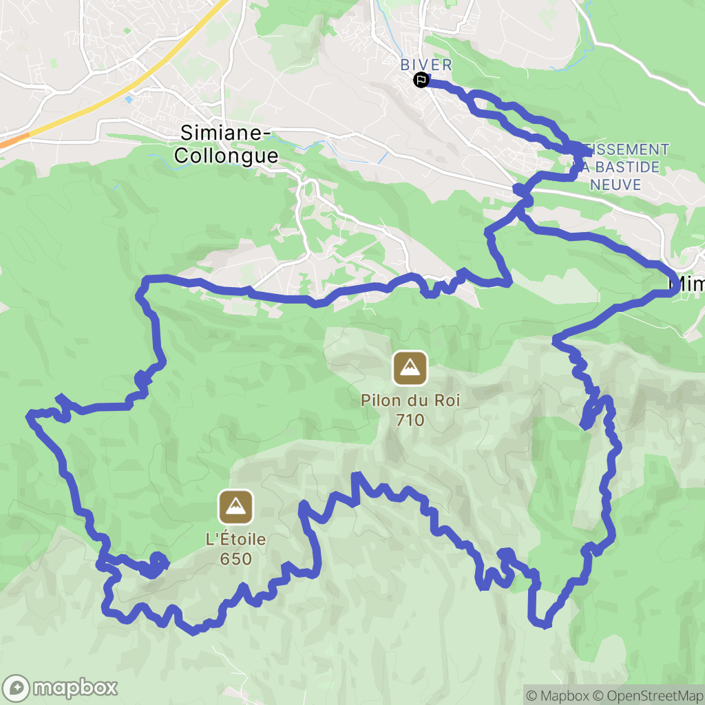Gardanne : carte du parcours de randonnée - France