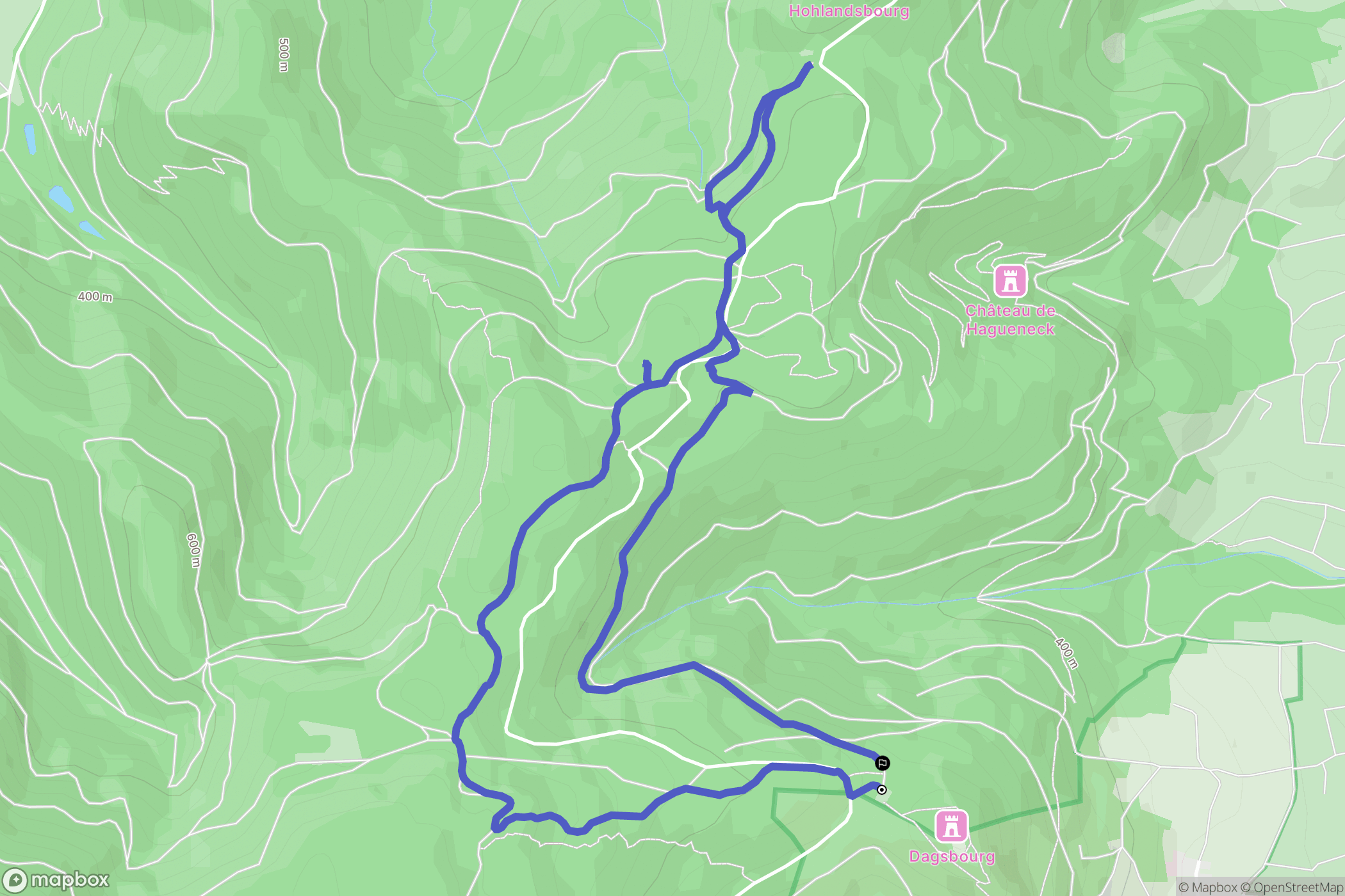 Eguisheim : carte du parcours de randonnée - France