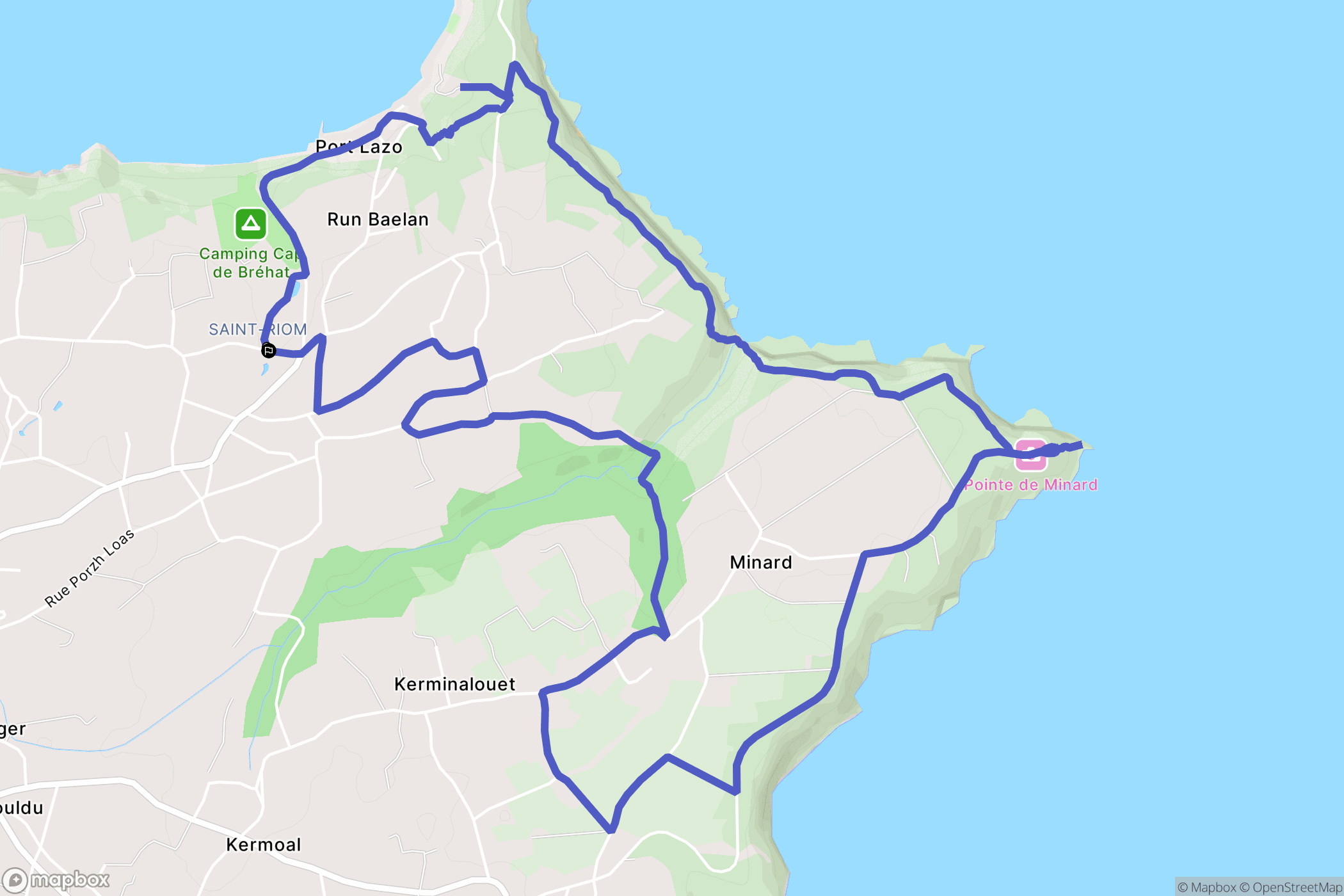 Plouézec : carte du parcours de randonnée - France