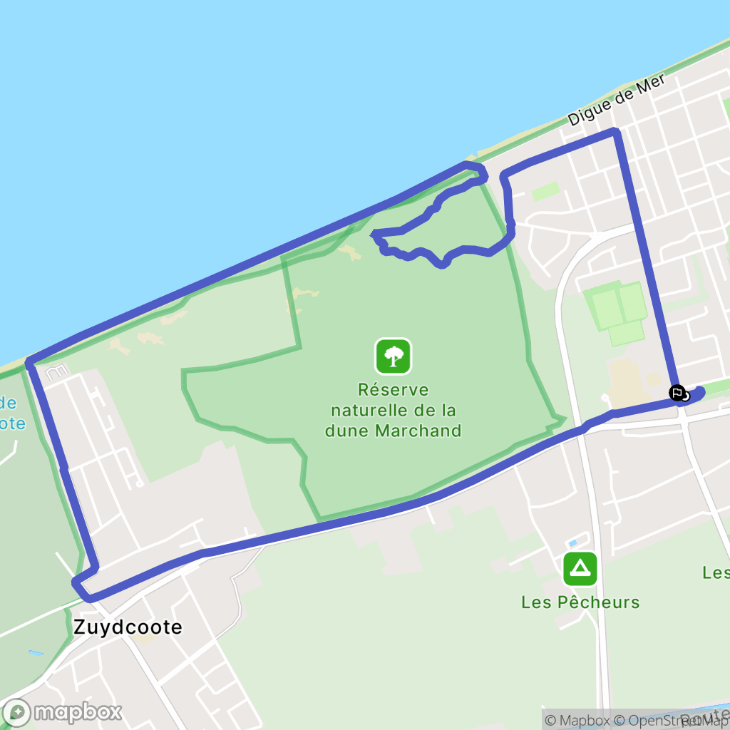Bray-Dunes : carte du parcours de randonnée - France