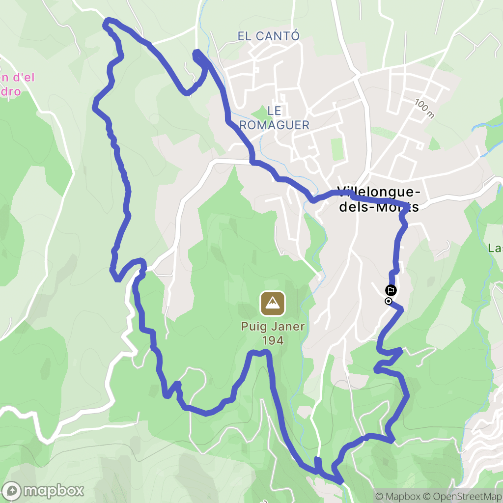 Villelongue-Dels-Monts : carte du parcours de randonnée - France