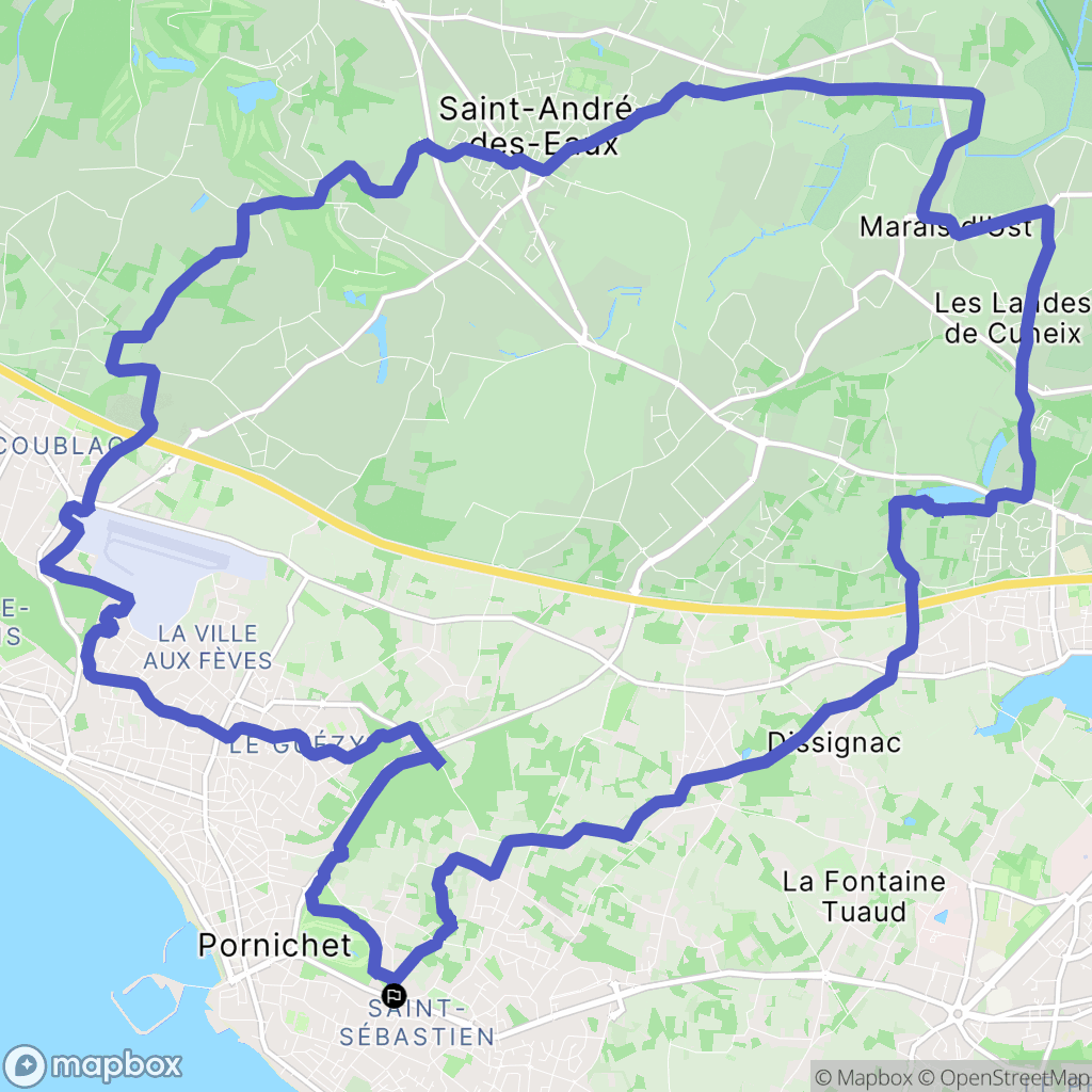 Pornichet : carte du parcours de randonnée - France