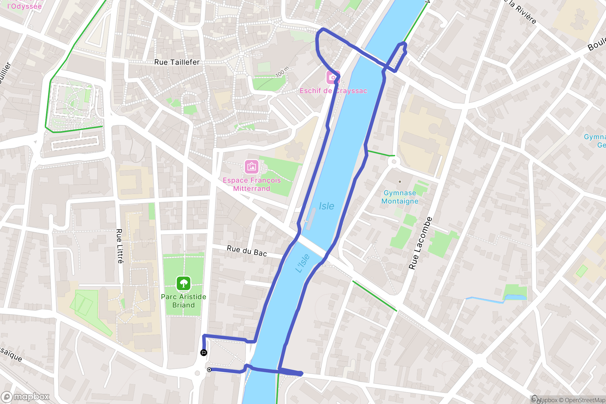 Périgueux : carte du parcours de randonnée - France