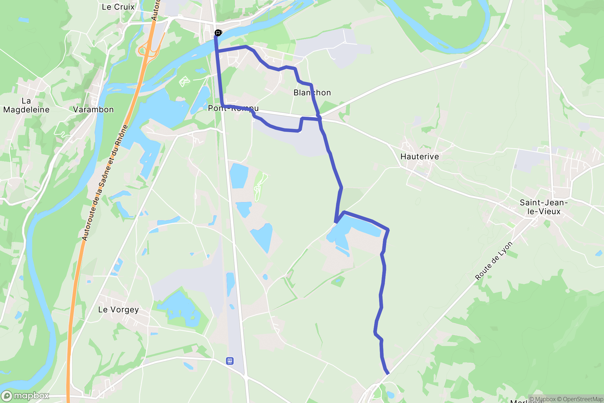 Pont-d'Ain : carte du parcours de randonnée - France