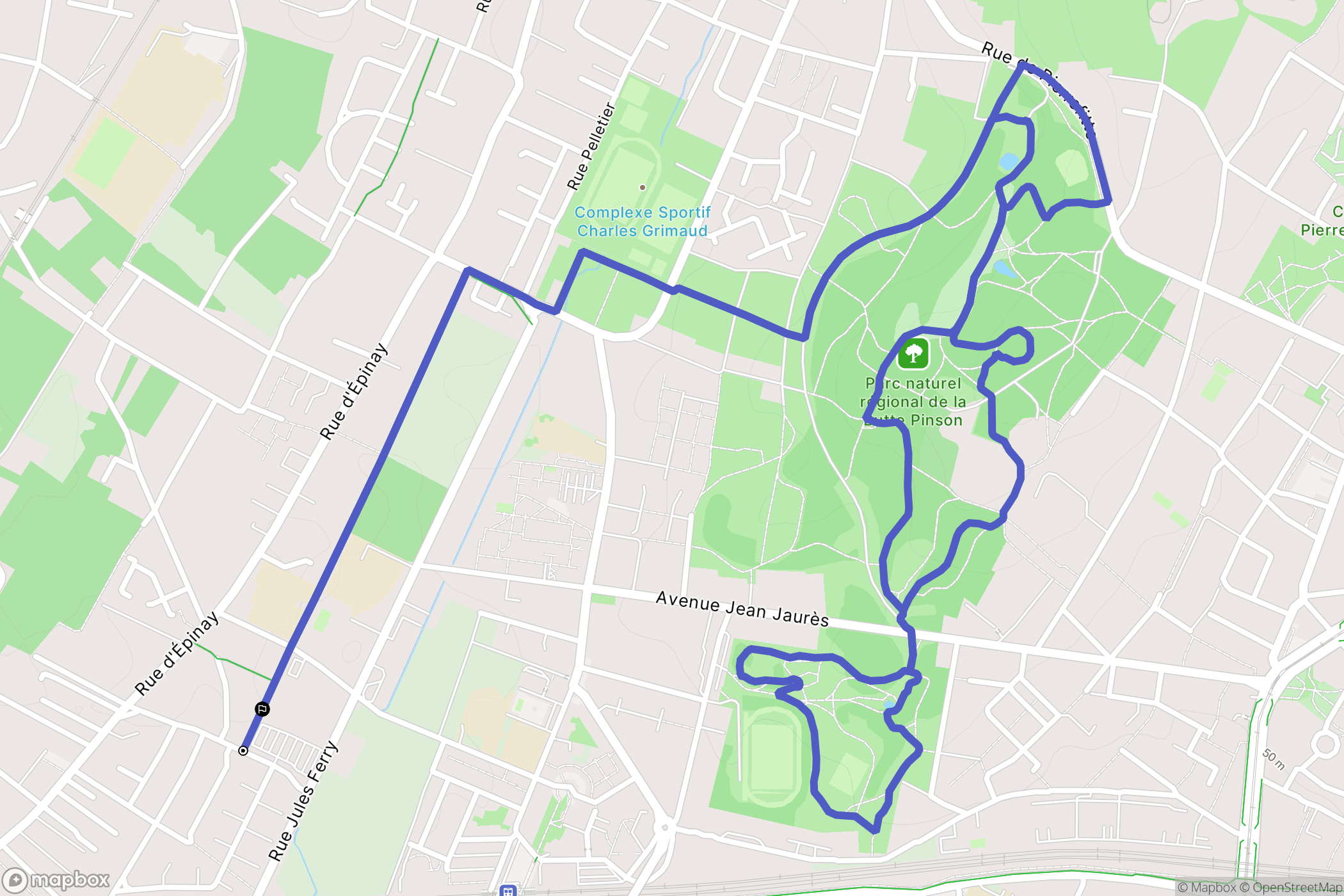 Montmagny : carte du parcours de randonnée - France