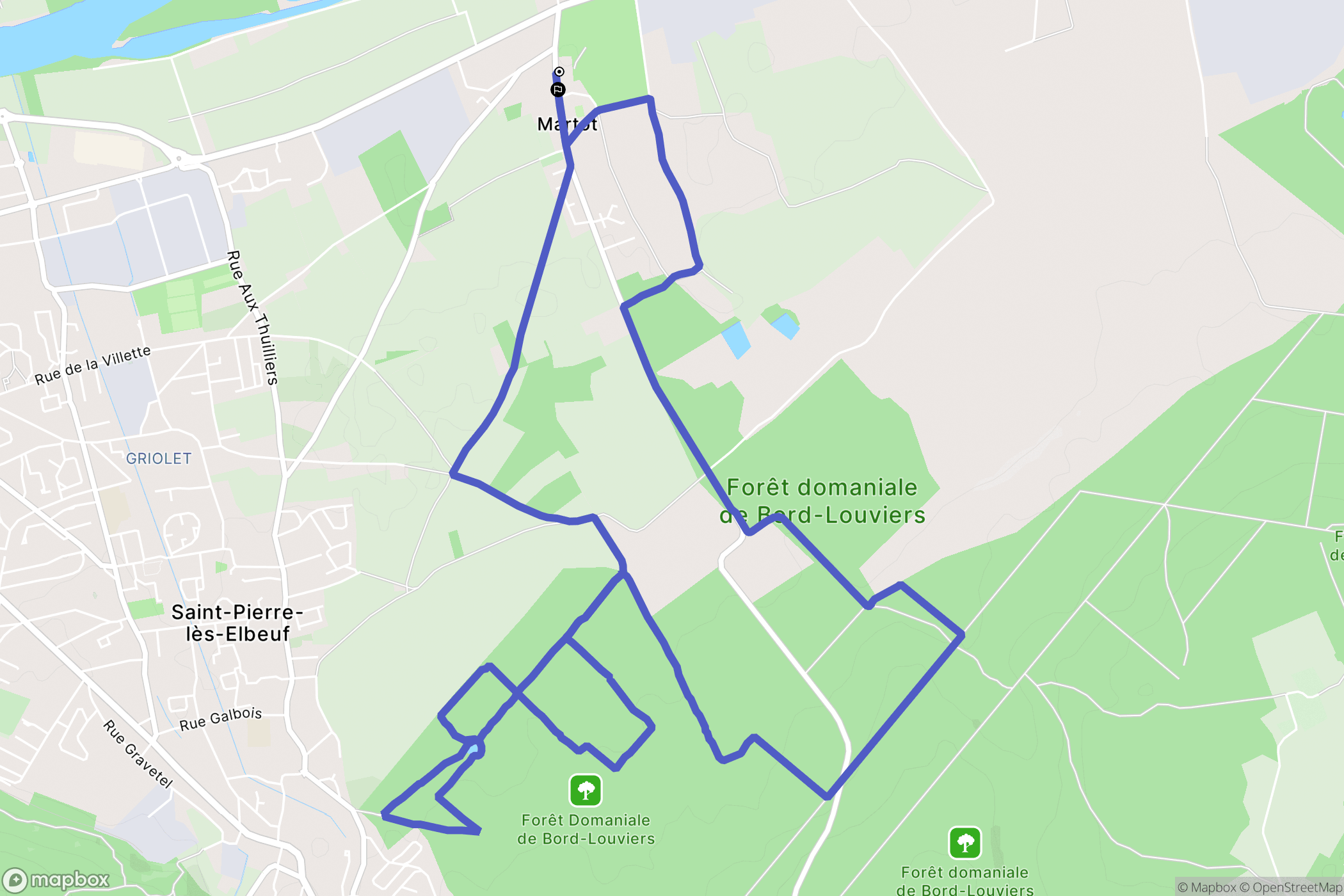 Martot : carte du parcours de randonnée - France