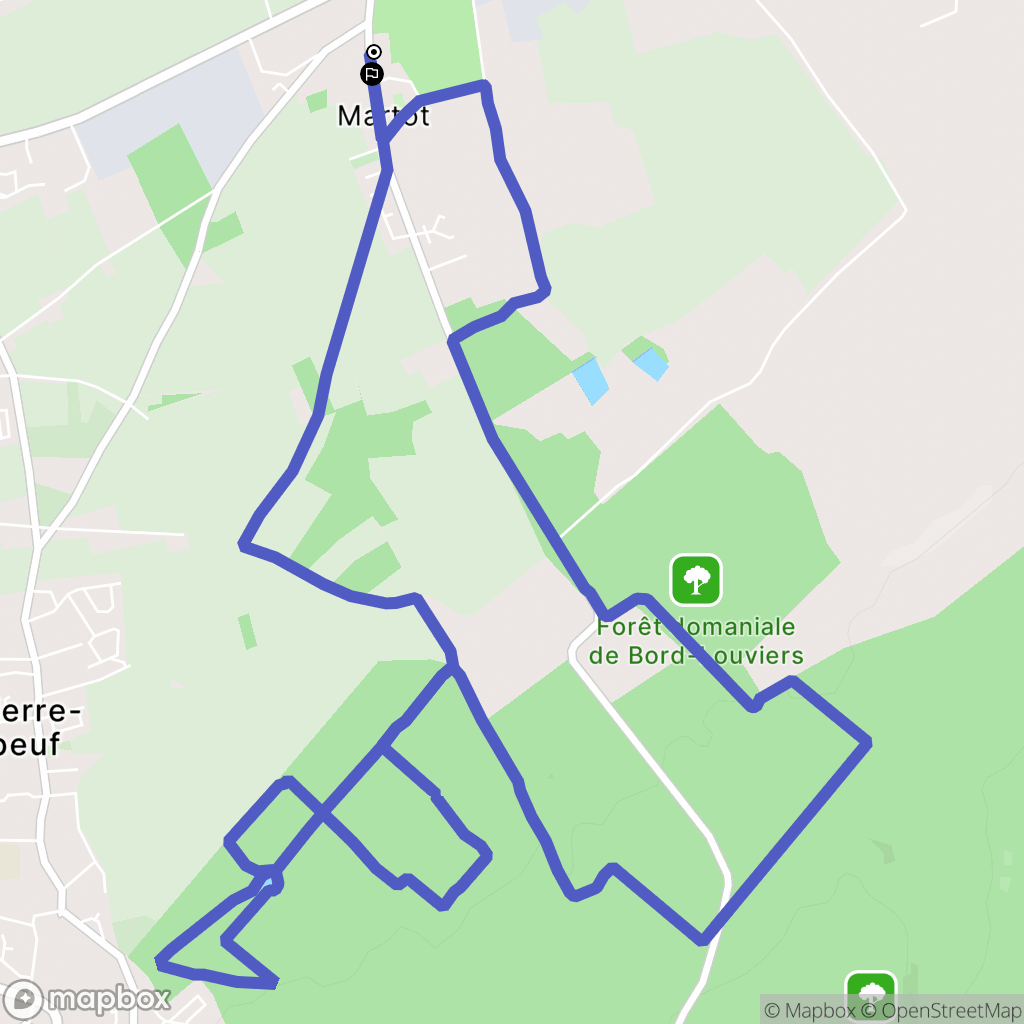 Martot : carte du parcours de randonnée - France