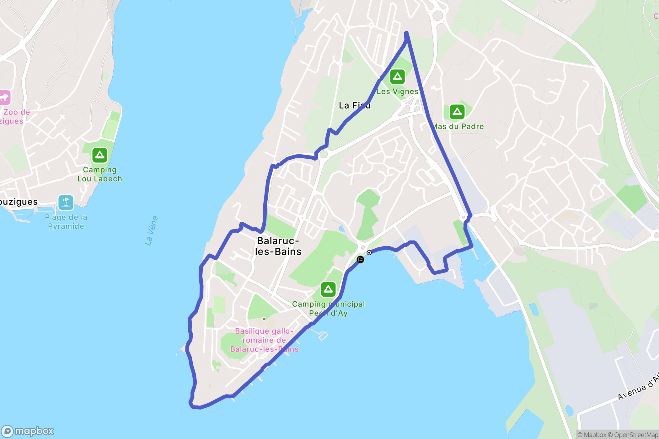 Balaruc-les-Bains : carte du parcours de randonnée - France