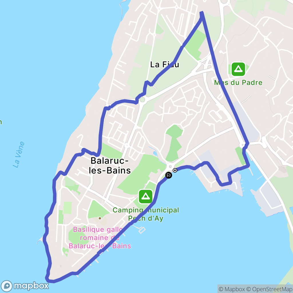 Balaruc-les-Bains : carte du parcours de randonnée - France