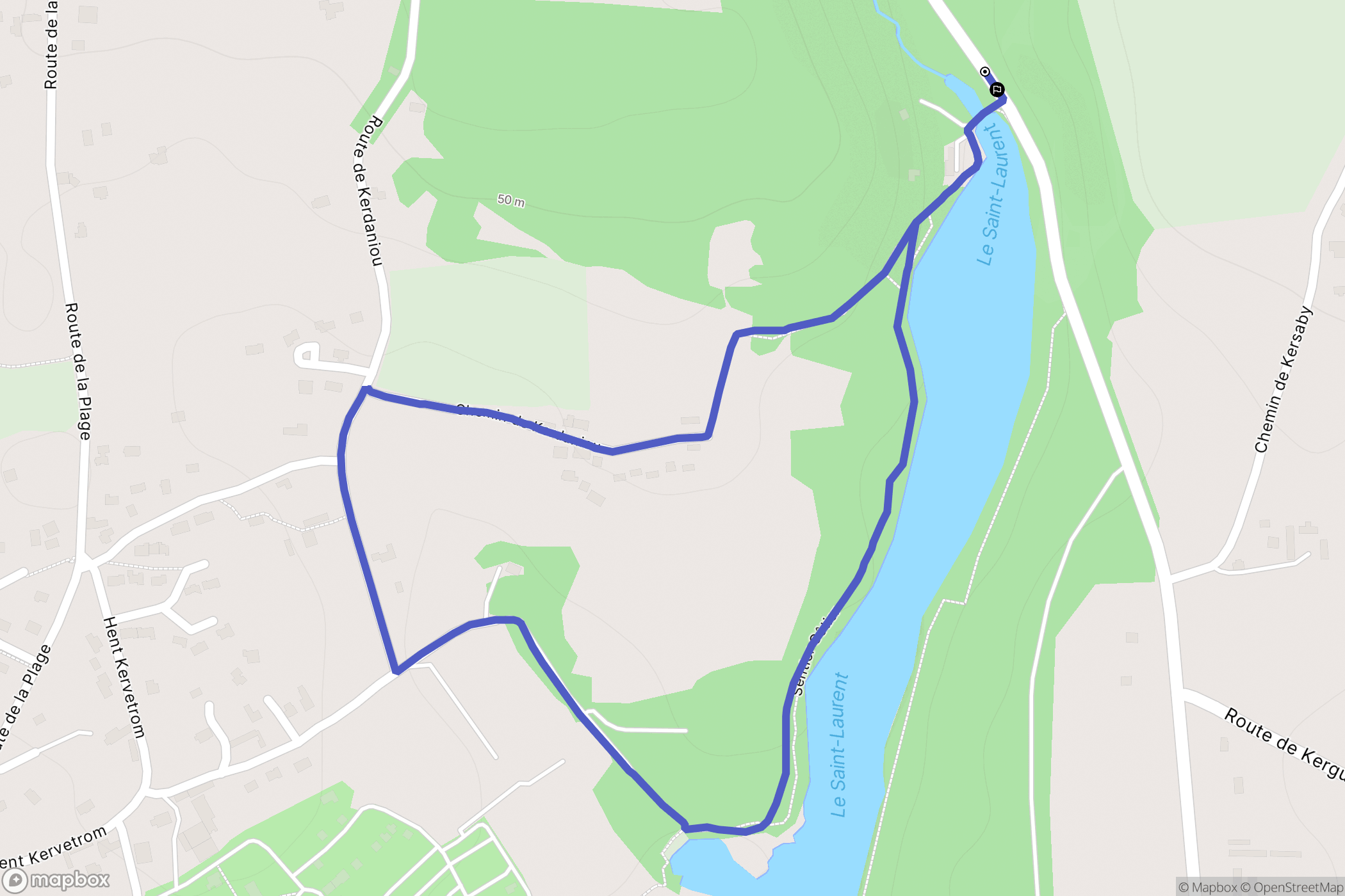 La Forêt-Fouesnant : carte du parcours de randonnée - France