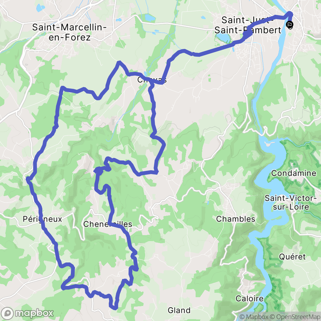 Saint-Just-Saint-Rambert : carte du parcours de randonnée - France