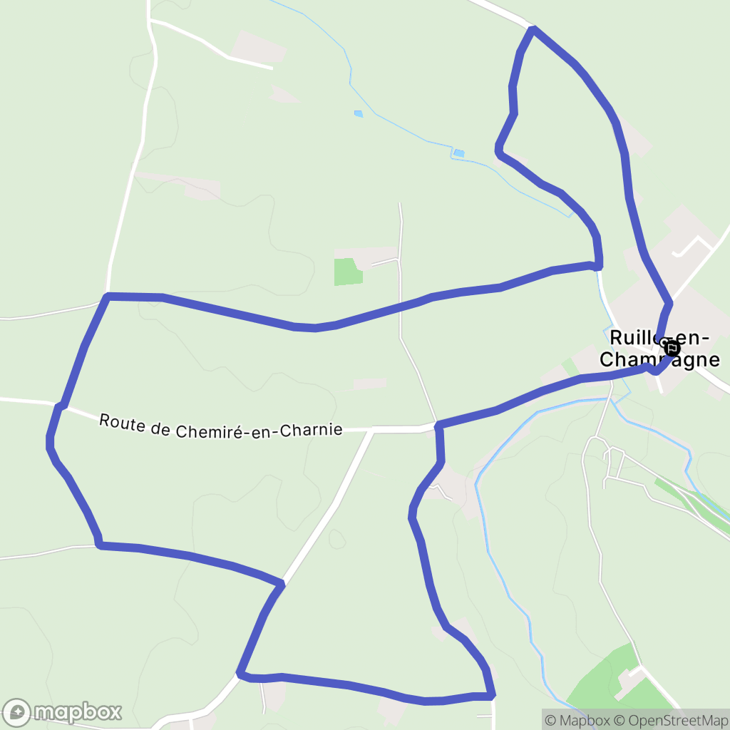 Ruillé-en-Champagne : carte du parcours de randonnée - France