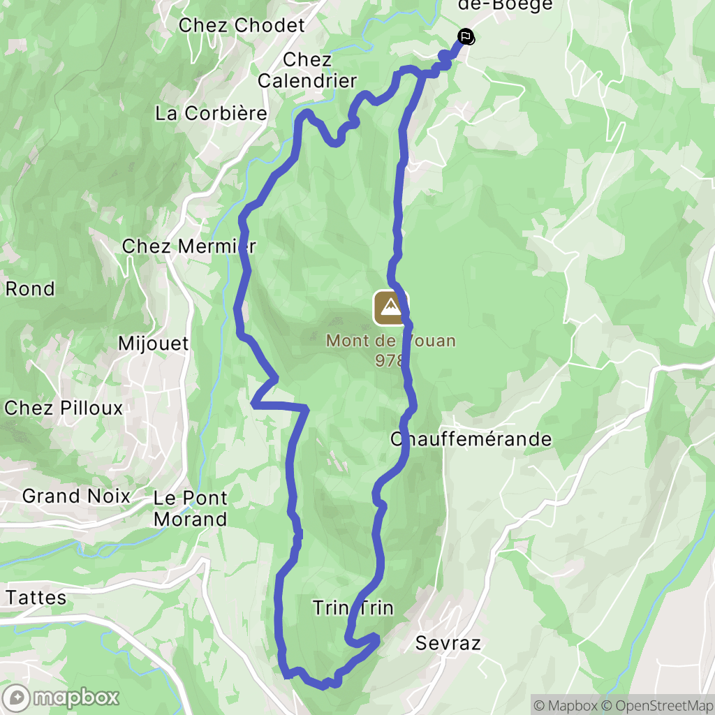 Saint-André-de-Boëge : carte du parcours de randonnée - France