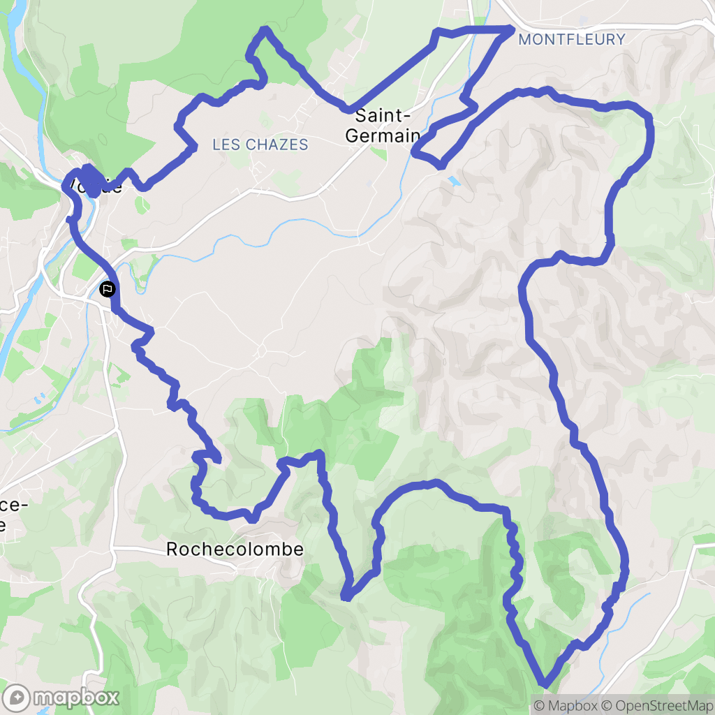 Vogüé : carte du parcours de randonnée - France