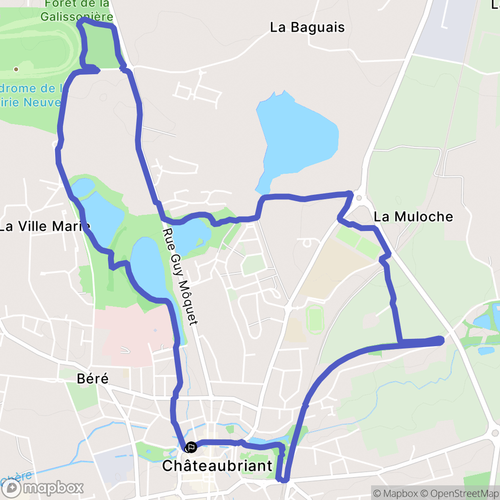 Châteaubriant : carte du parcours de randonnée - France
