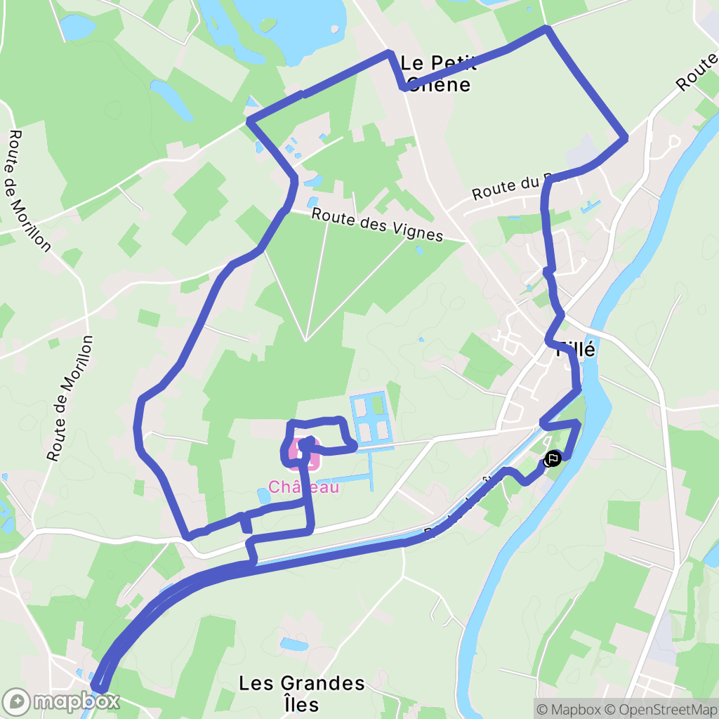 Fillé : carte du parcours de randonnée - France