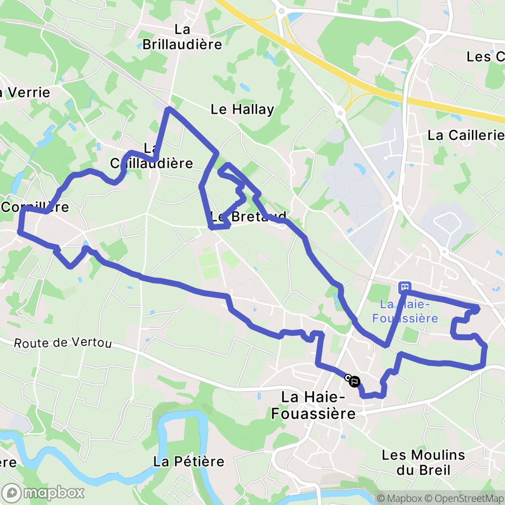 La Haie-Fouassière : carte du parcours de randonnée - France