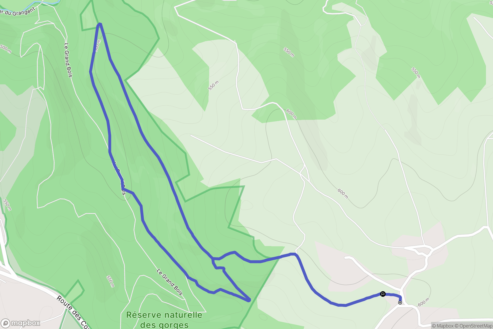 Saint-Étienne : carte du parcours de randonnée - France
