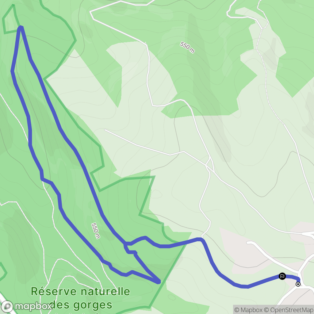 Saint-Étienne : carte du parcours de randonnée - France