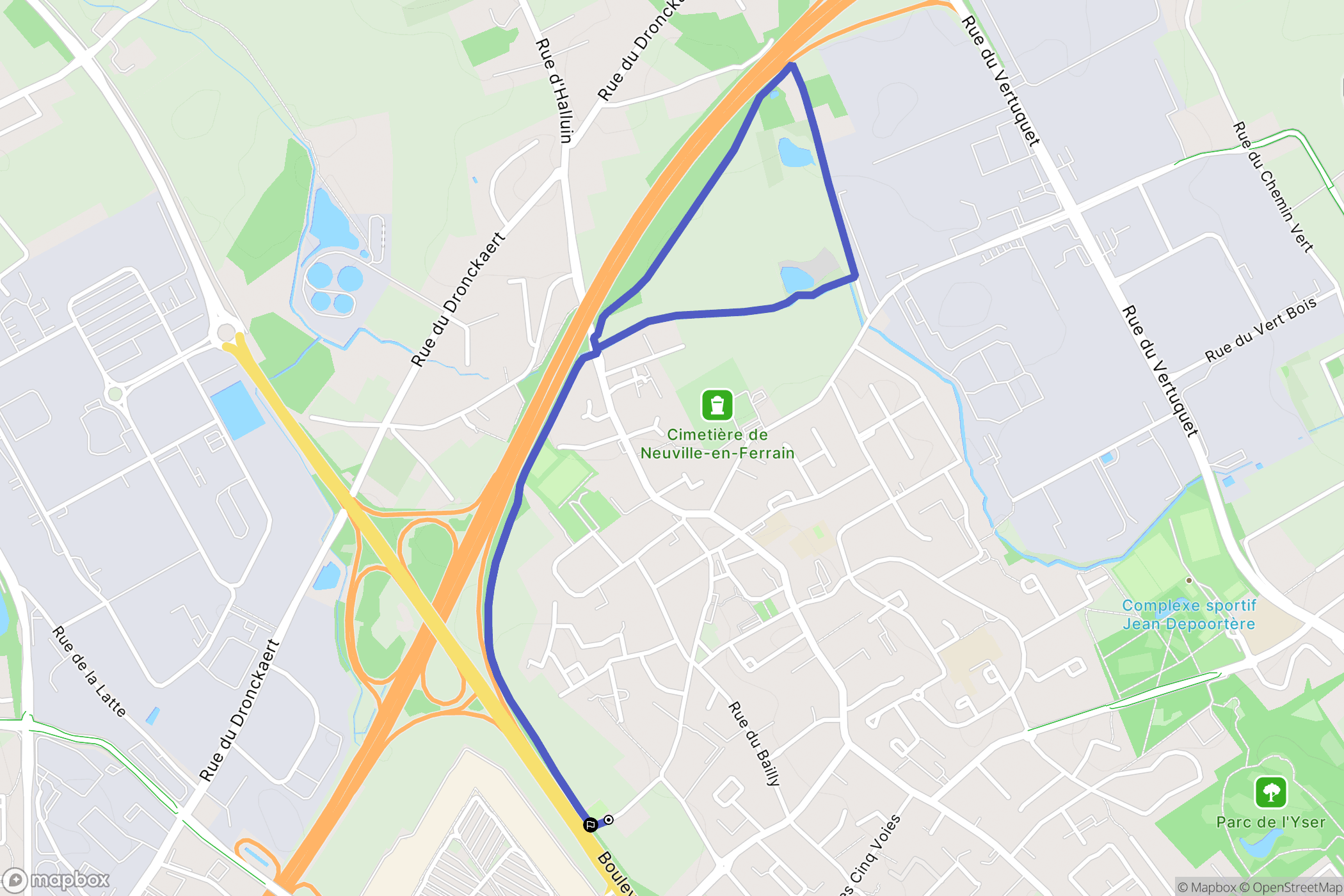 Neuville-en-Ferrain : carte du parcours de randonnée - France