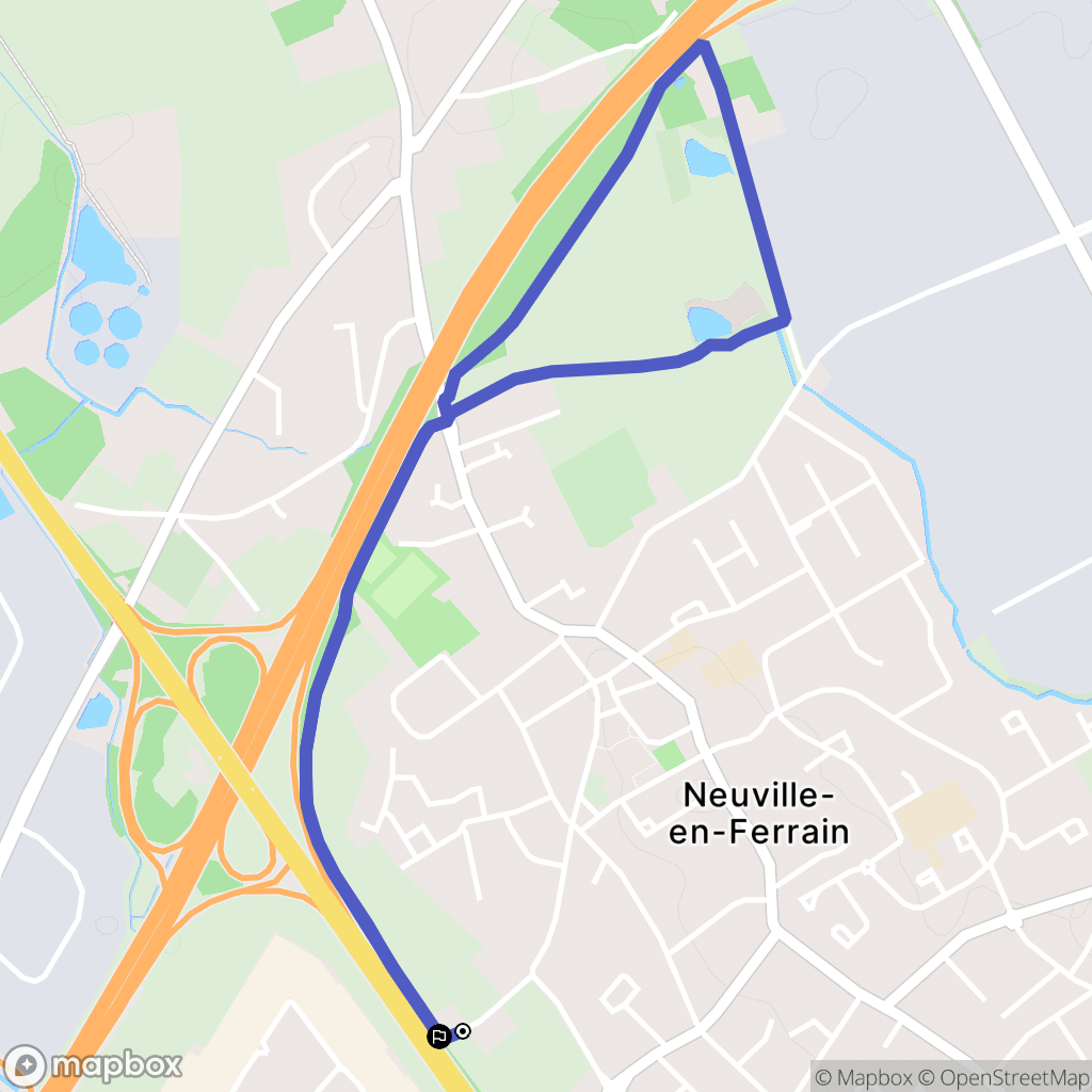 Neuville-en-Ferrain : carte du parcours de randonnée - France
