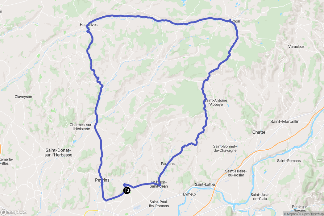 Génissieux : carte du parcours de randonnée - France