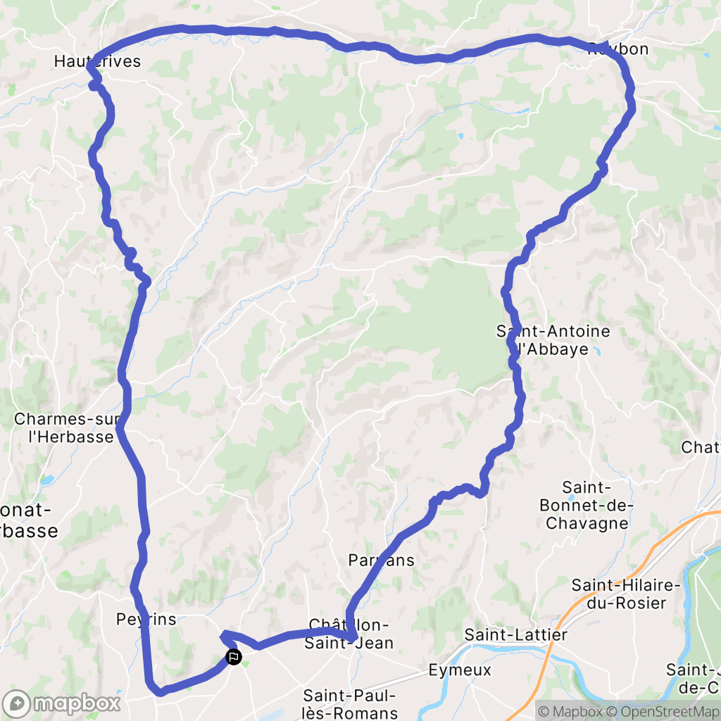 Génissieux : carte du parcours de randonnée - France