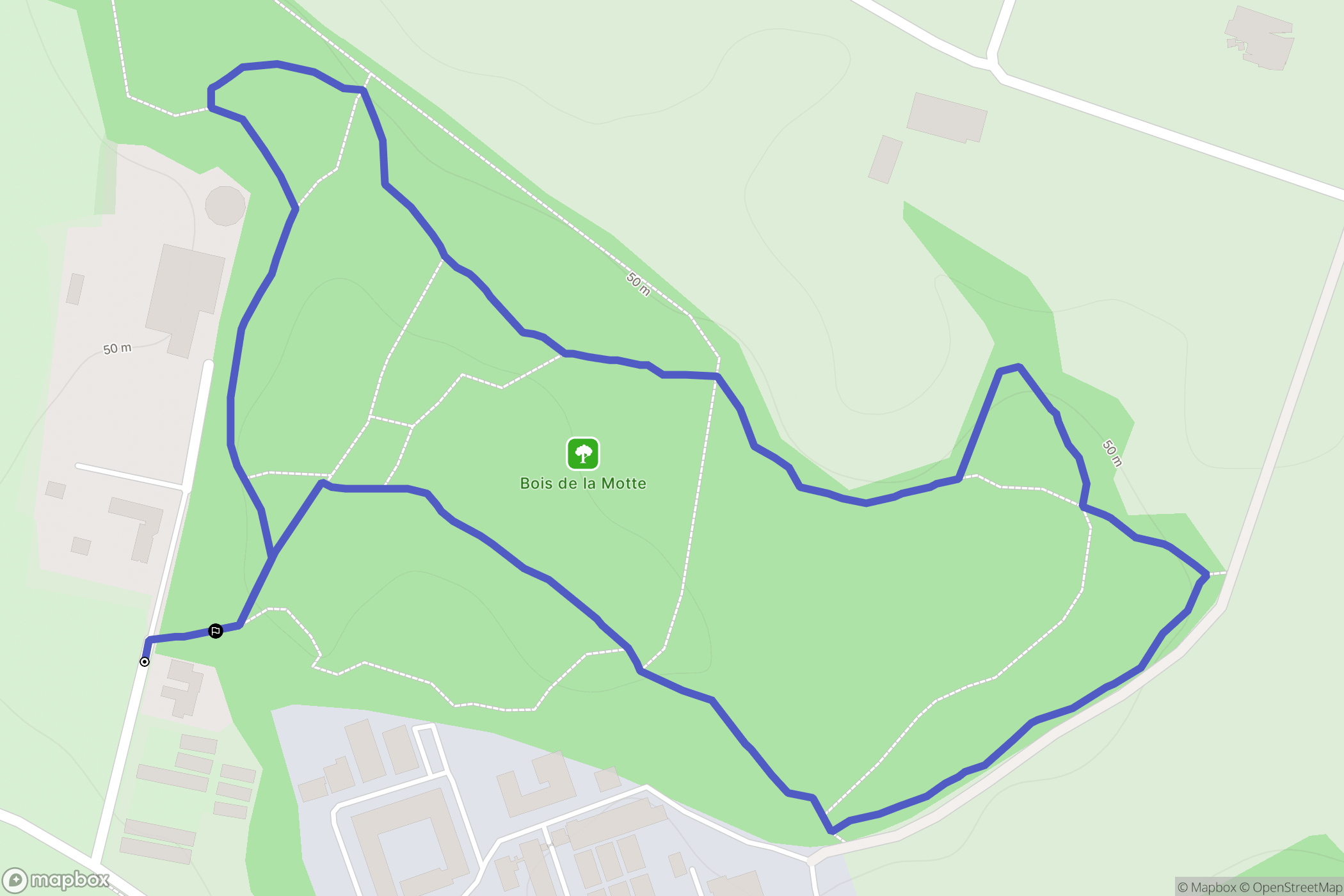 Le Rheu : carte du parcours de randonnée - France