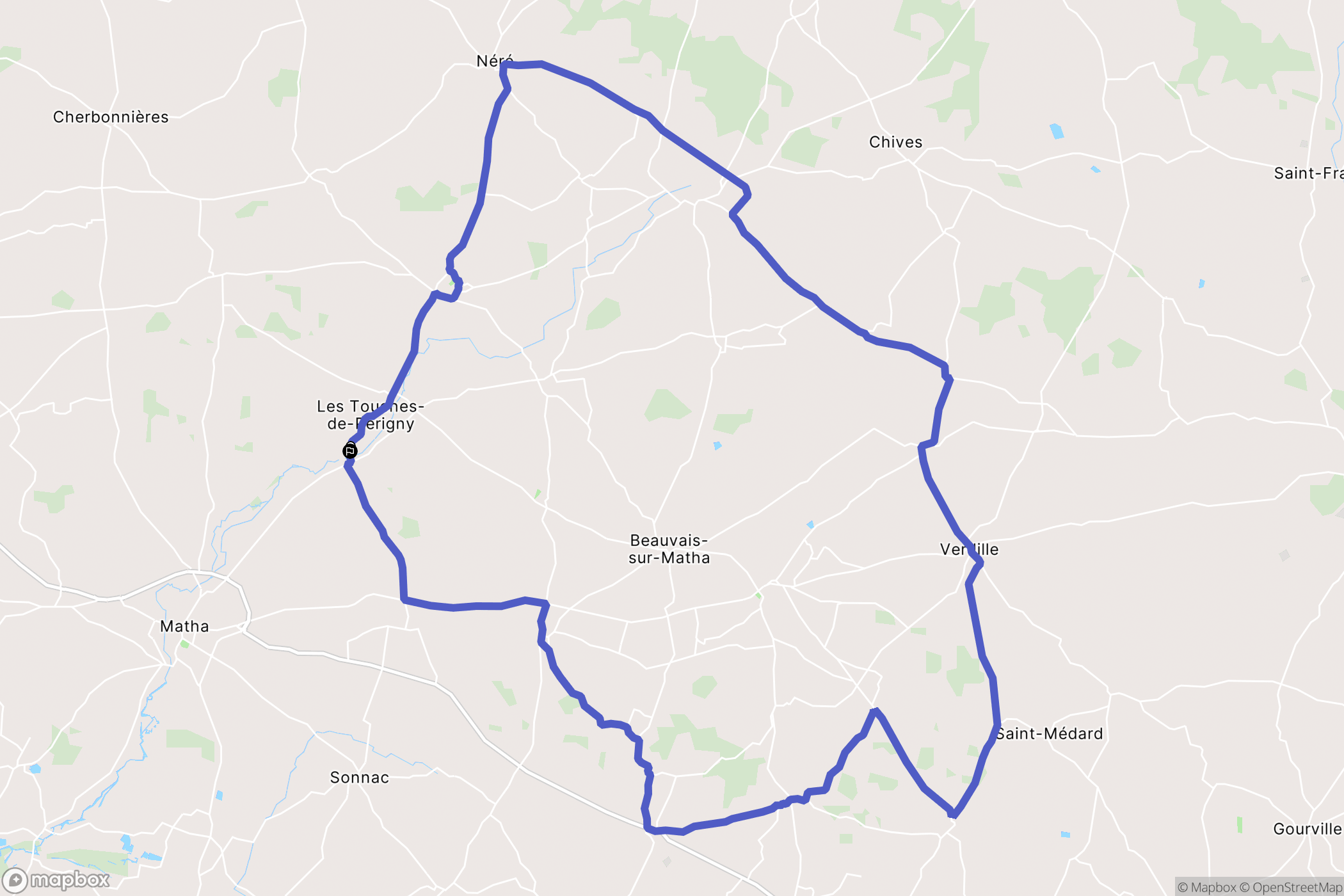Les Touches-de-Périgny : carte du parcours de randonnée - France