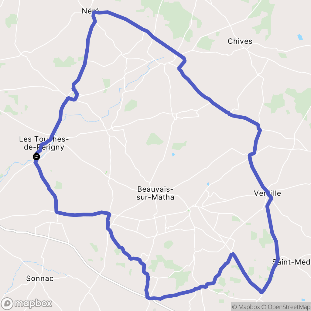 Les Touches-de-Périgny : carte du parcours de randonnée - France