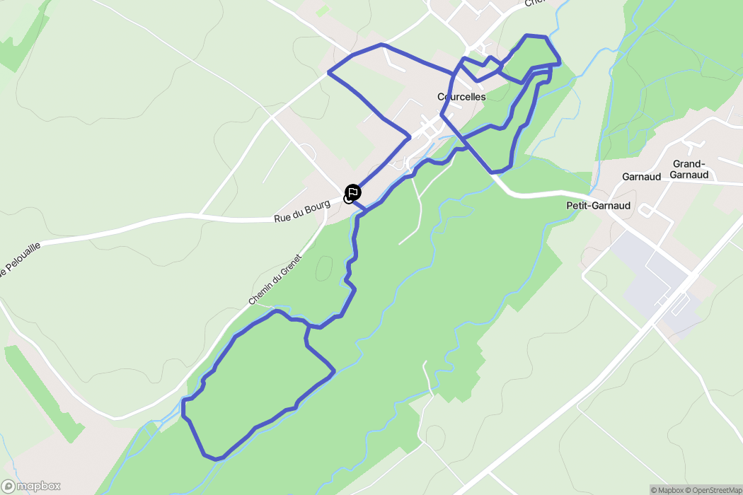 Courcelles : carte du parcours de randonnée - France