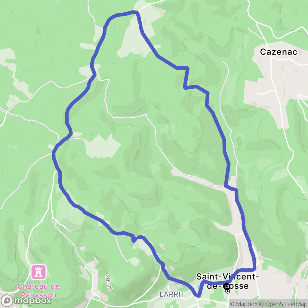 Saint-Vincent-de-Cosse : carte du parcours de randonnée - France