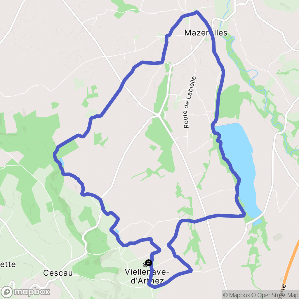 Viellenave-d'Arthez : carte du parcours de randonnée - France