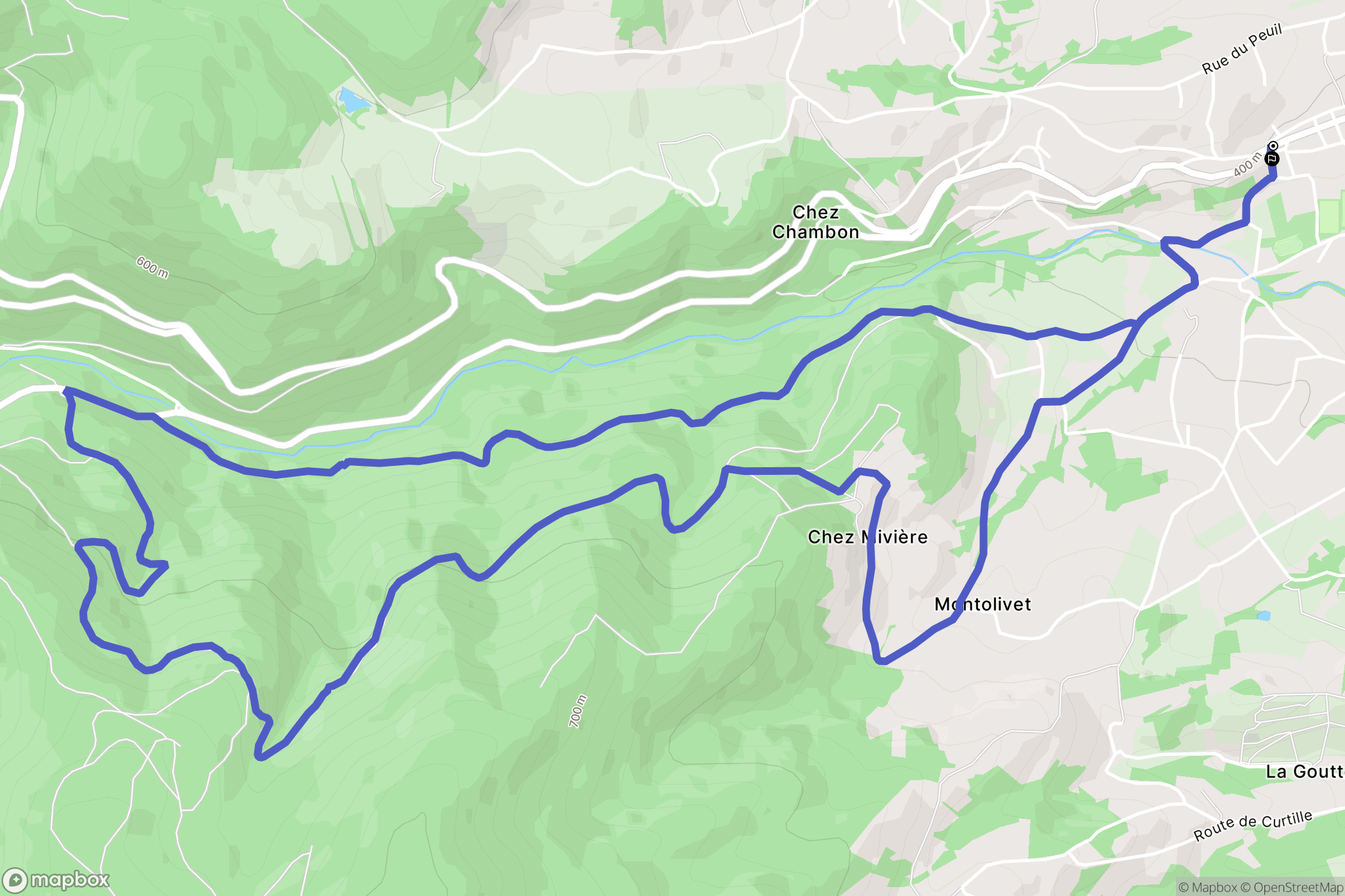 Renaison : carte du parcours de randonnée - France