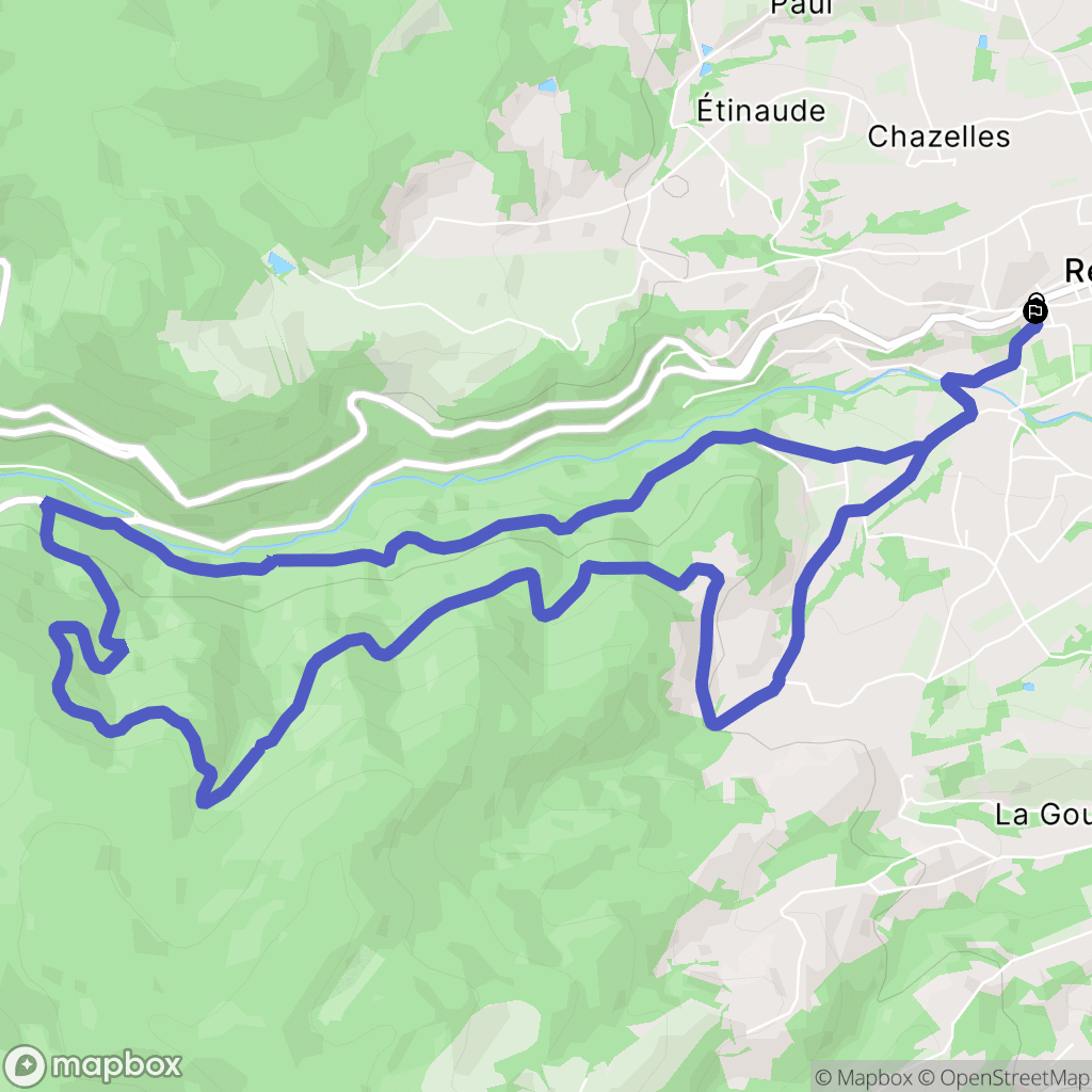Renaison : carte du parcours de randonnée - France