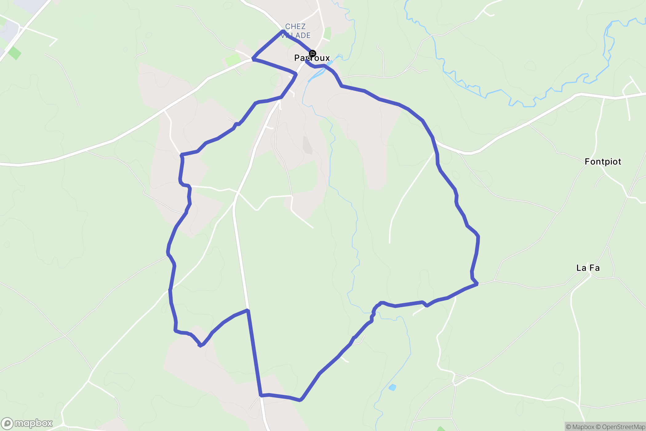 Payroux : carte du parcours de randonnée - France