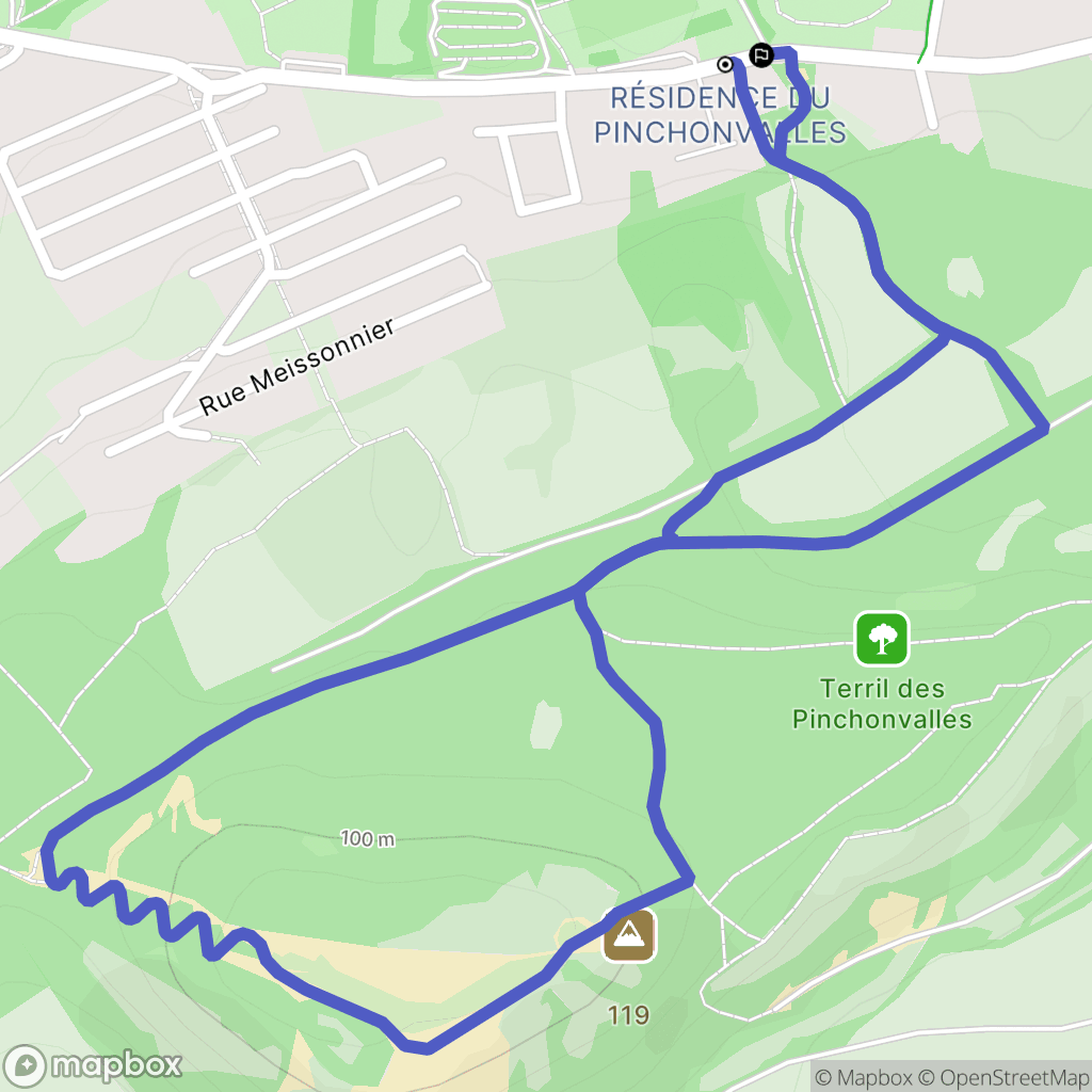 Liévin : carte du parcours de randonnée - France