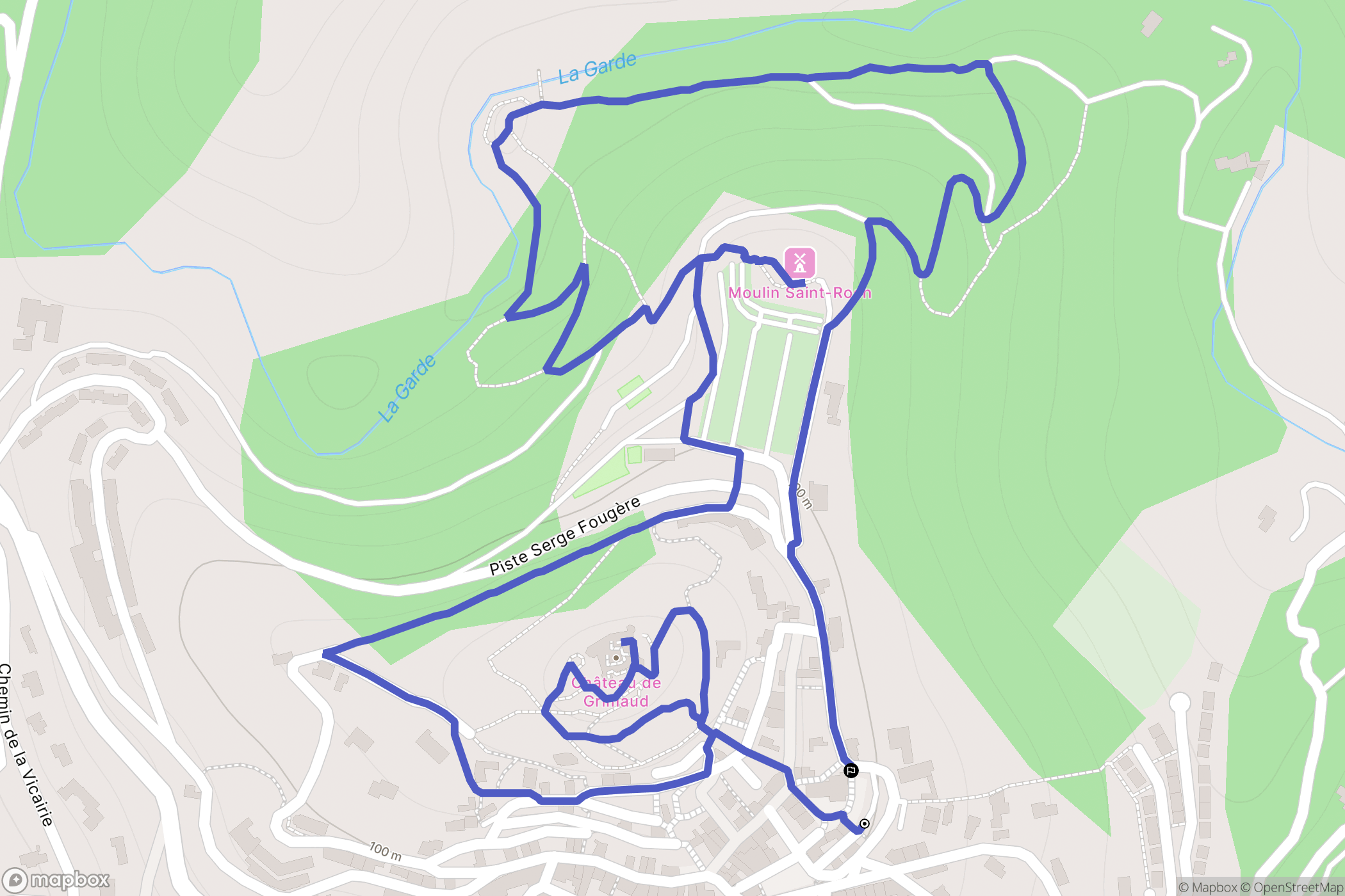 Grimaud : carte du parcours de randonnée - France