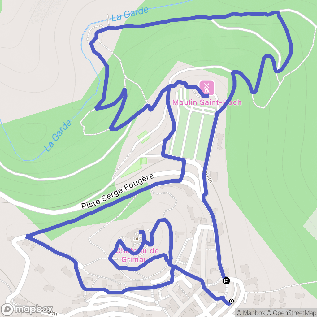 Grimaud : carte du parcours de randonnée - France