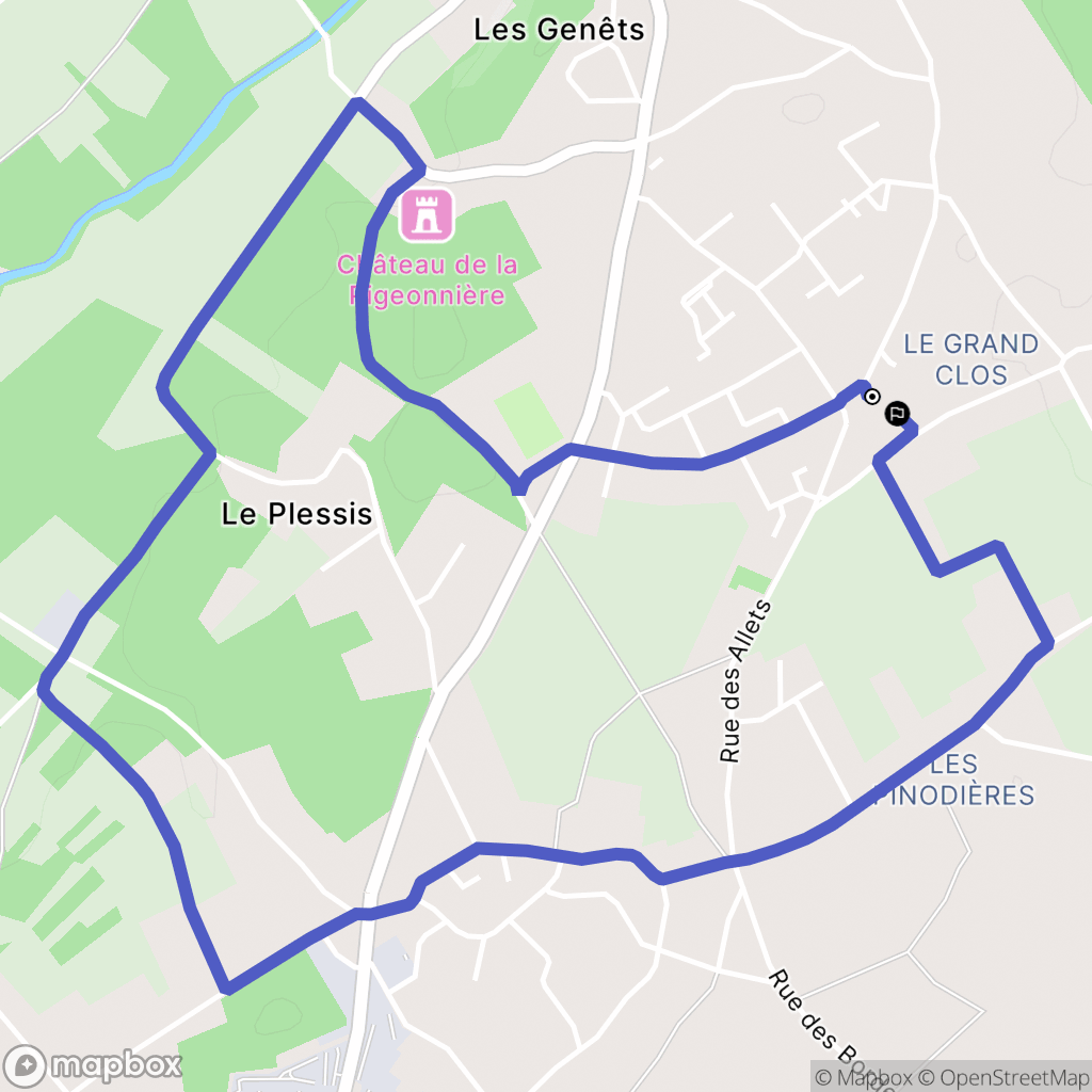 Chailles : carte du parcours de randonnée - France