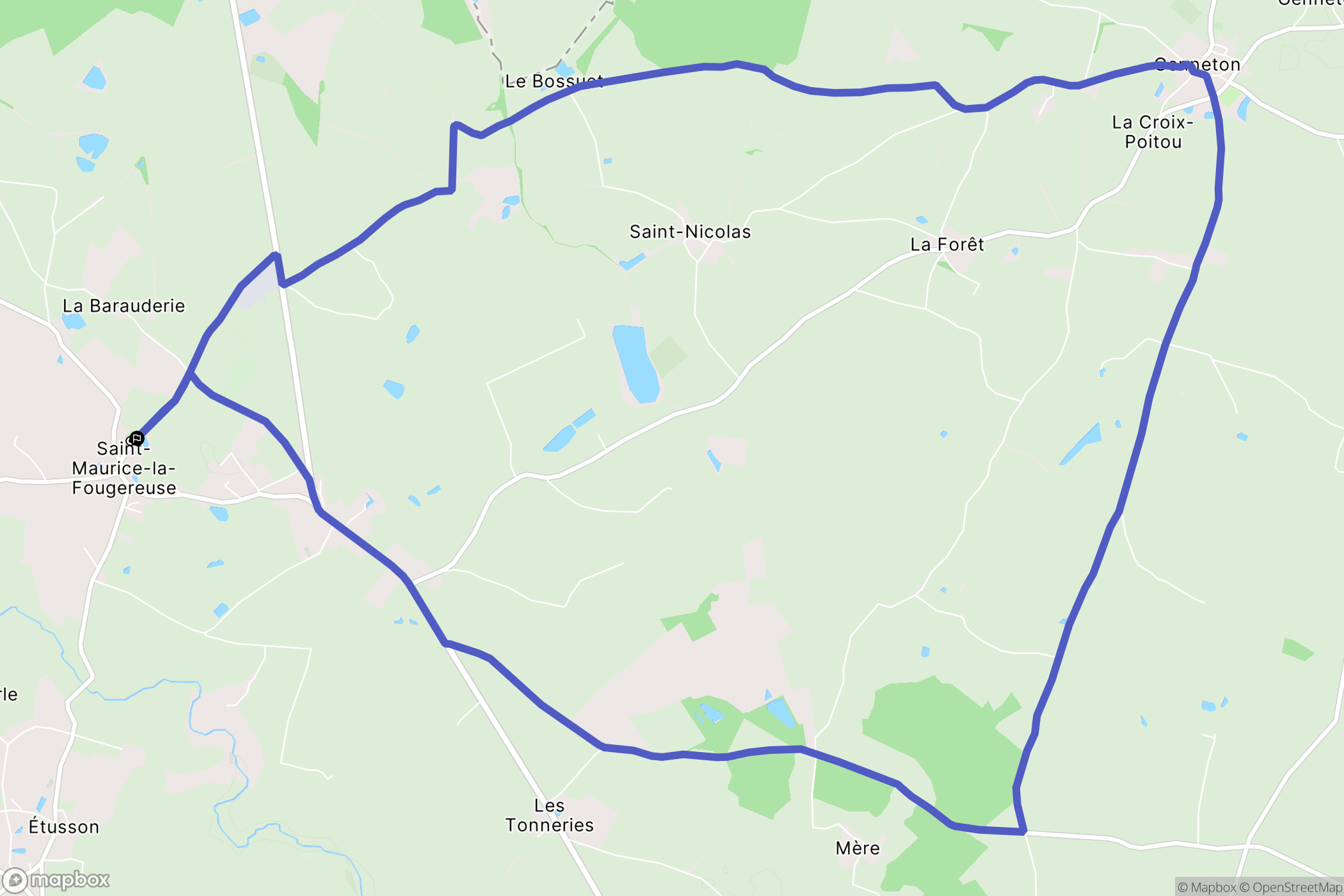 Saint-Maurice-Étusson : carte du parcours de randonnée - France