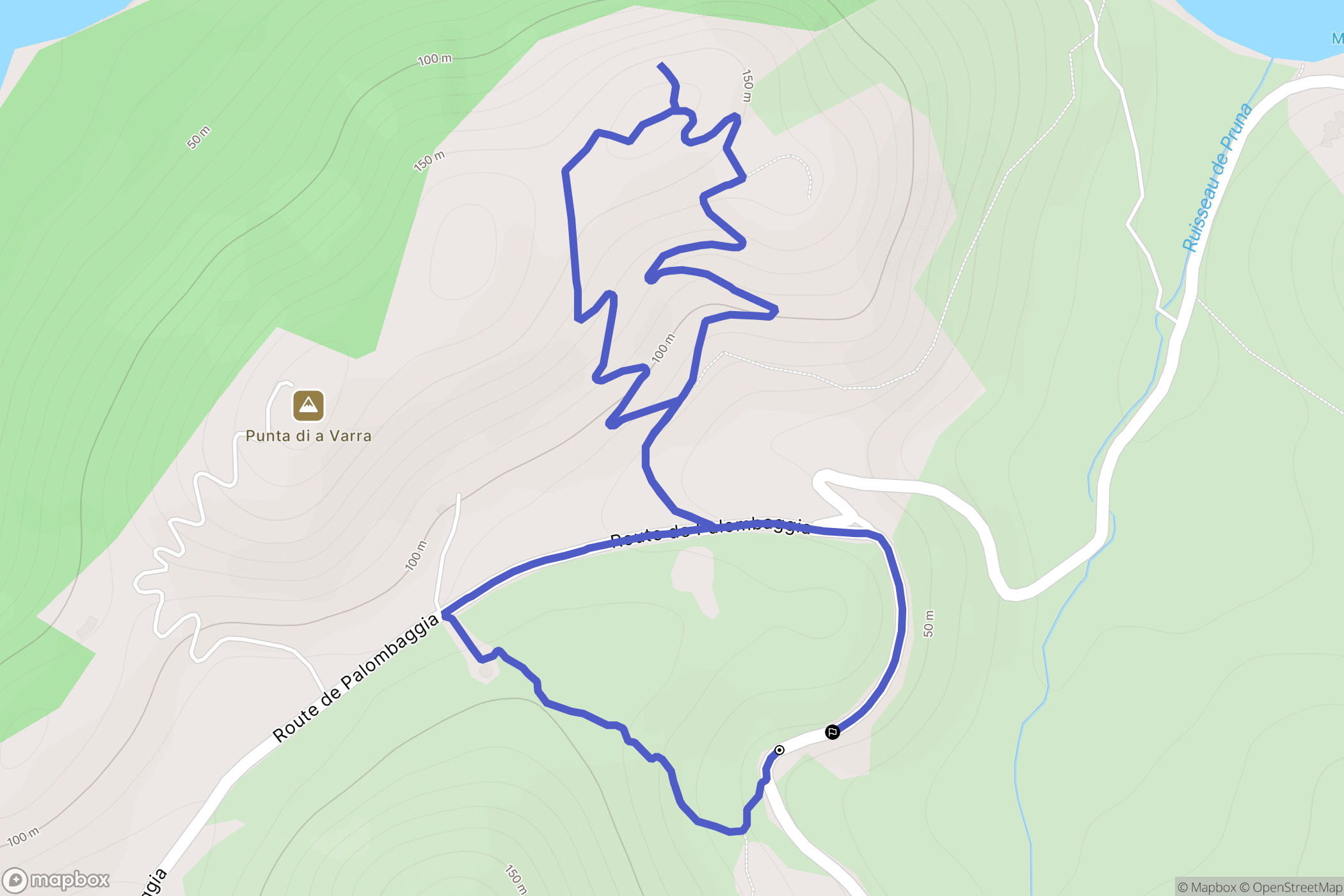 Porto-Vecchio : carte du parcours de randonnée - France
