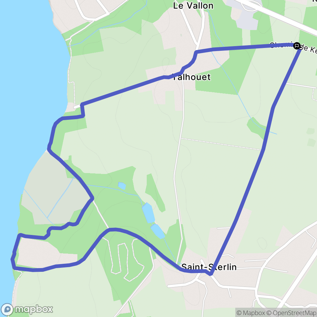 Kervignac : carte du parcours de randonnée - France