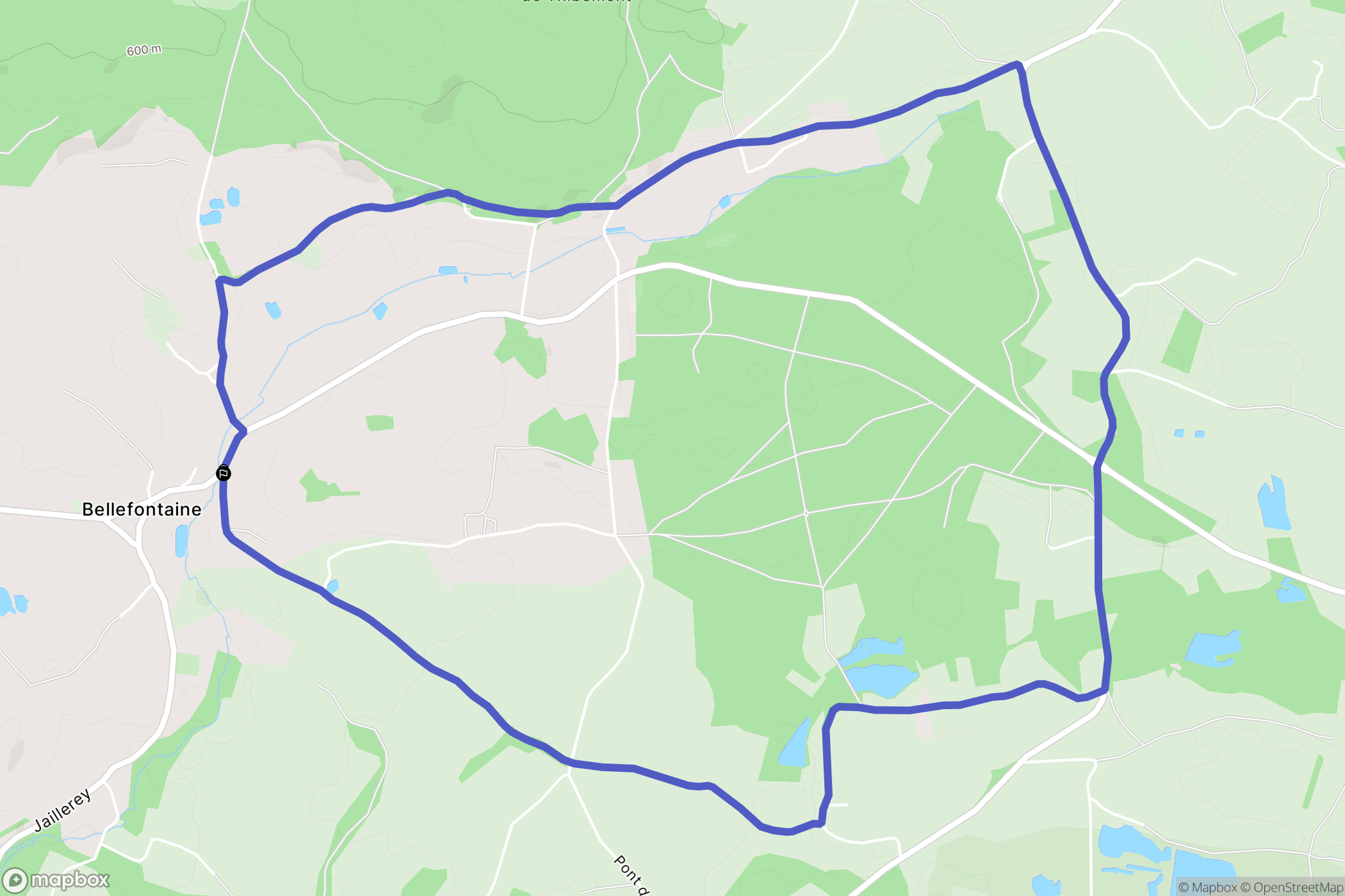 Bellefontaine : carte du parcours de randonnée - France