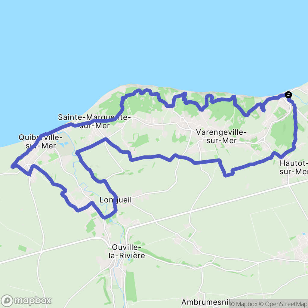 Hautot-sur-Mer : carte du parcours de randonnée - France