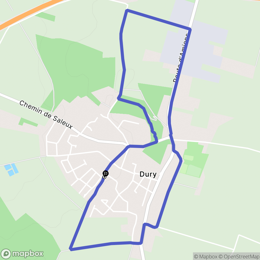 Dury : carte du parcours de randonnée - France