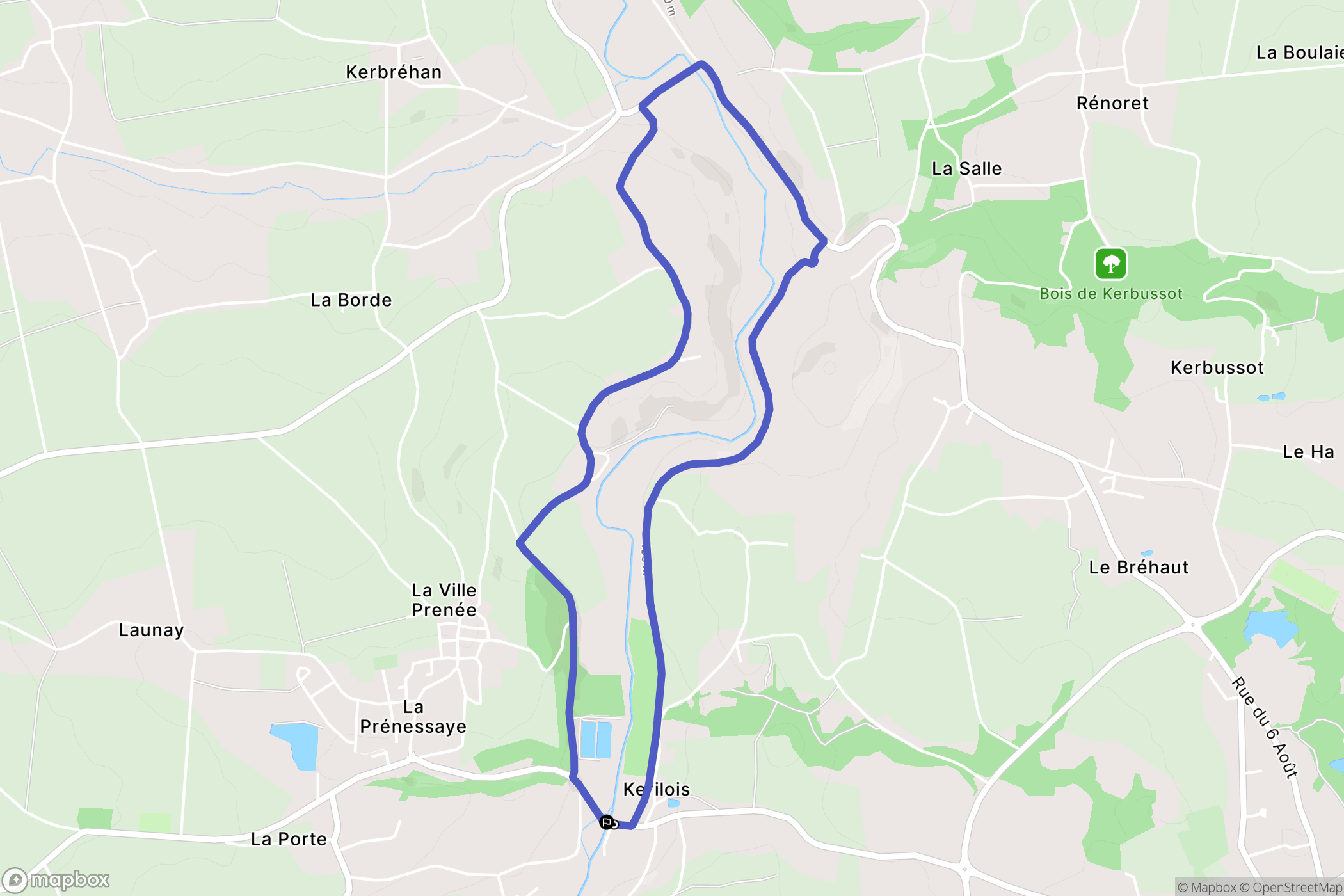La Prénessaye : carte du parcours de randonnée - France